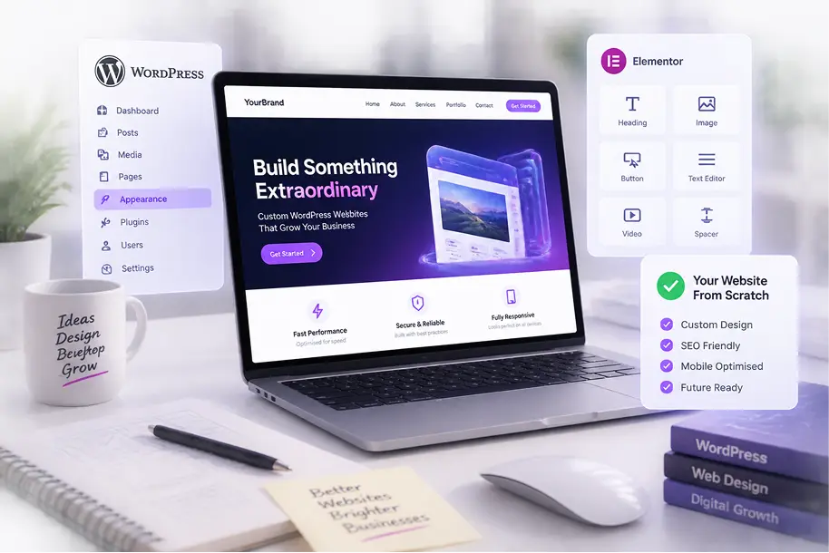Custom WordPress Website Design workspace